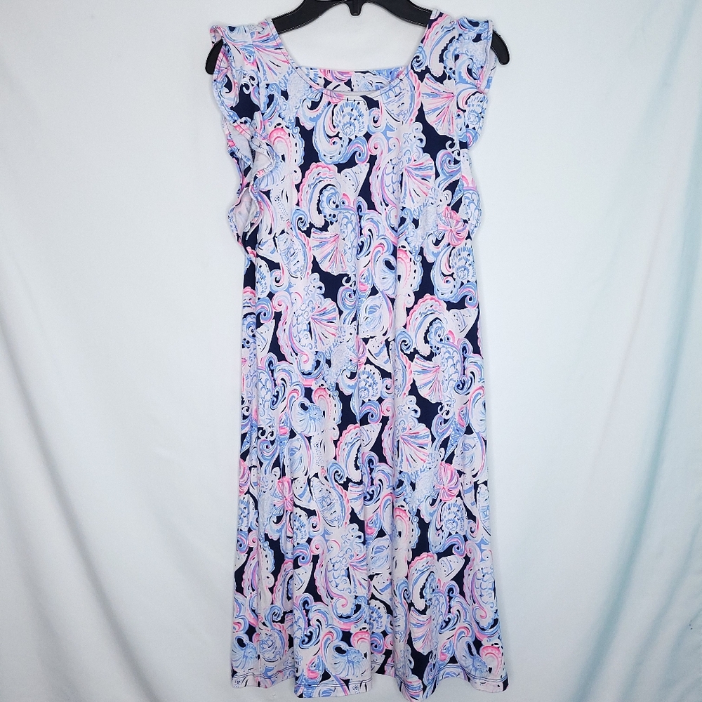 LILLY PULITZER Women's Dani Dress, Its For Shore High Tide Size XS